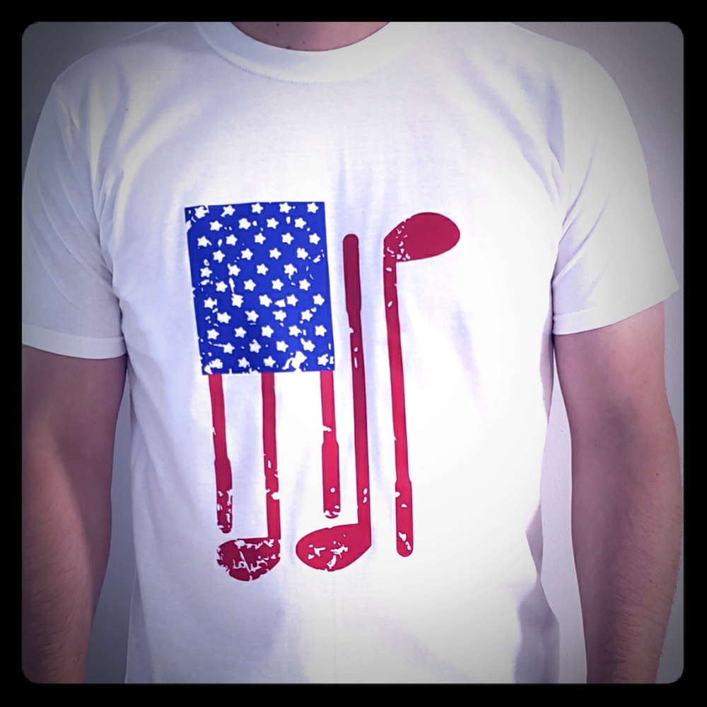New Men golf graphic shirt USA flag